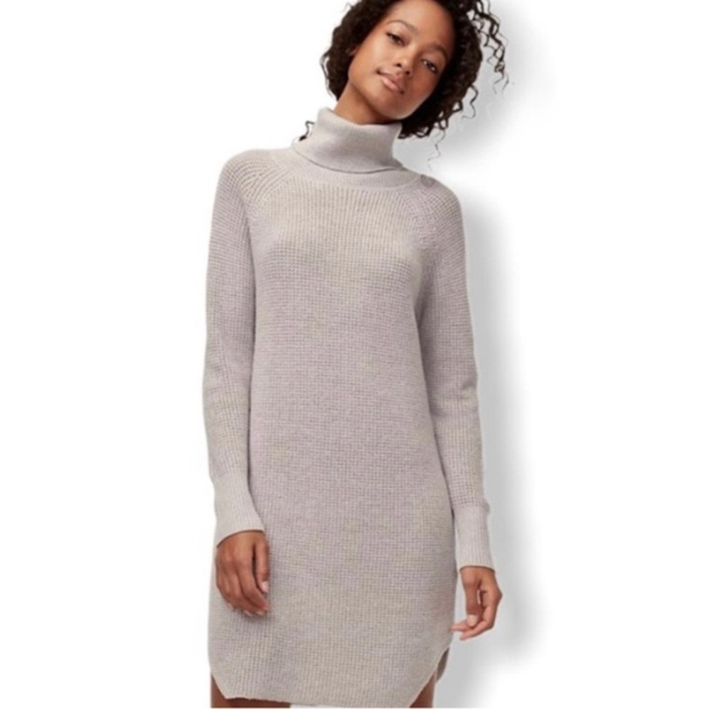 Wilfred free Bianca dress 100% merino wool sweater dress in heather birch